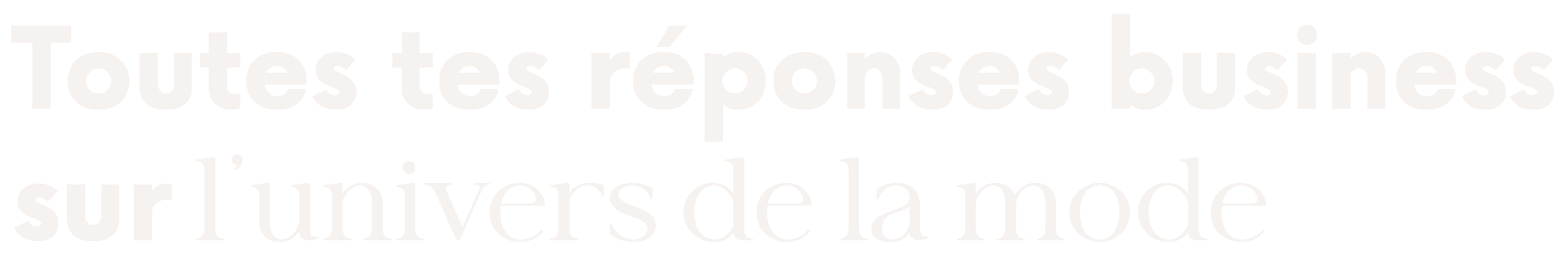 Toutes tes réponses business